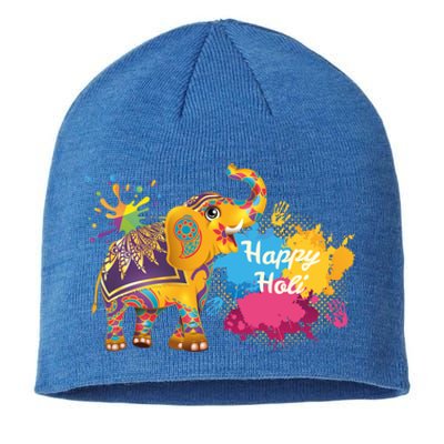 Funny Festival Colorful Elephant Color India Happy Holi Gift Sustainable Beanie