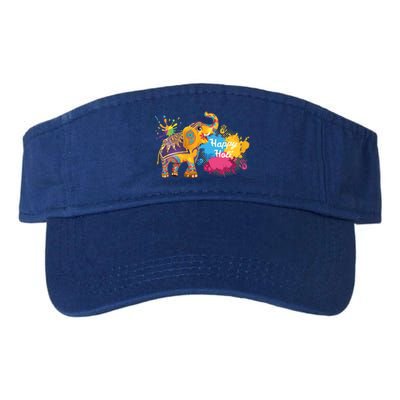 Funny Festival Colorful Elephant Color India Happy Holi Gift Valucap Bio-Washed Visor