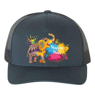 Funny Festival Colorful Elephant Color India Happy Holi Gift Yupoong Adult 5-Panel Trucker Hat