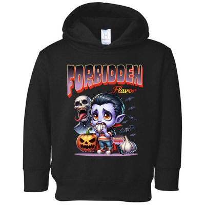 Forbidden Flavor Cute Dracula Halloween Garlic Theme Toddler Hoodie