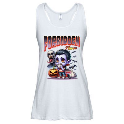 Forbidden Flavor Cute Dracula Halloween Garlic Theme Ladies Essential Flowy Tank