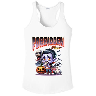 Forbidden Flavor Cute Dracula Halloween Garlic Theme Ladies PosiCharge Competitor Racerback Tank