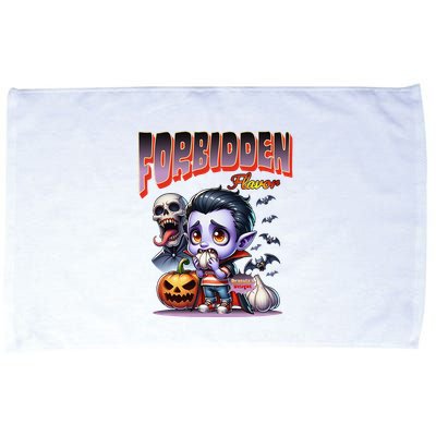 Forbidden Flavor Cute Dracula Halloween Garlic Theme Microfiber Hand Towel