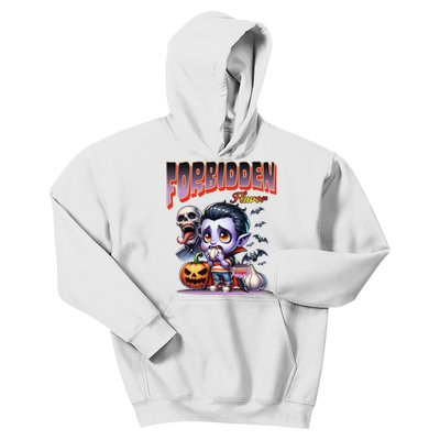 Forbidden Flavor Cute Dracula Halloween Garlic Theme Kids Hoodie