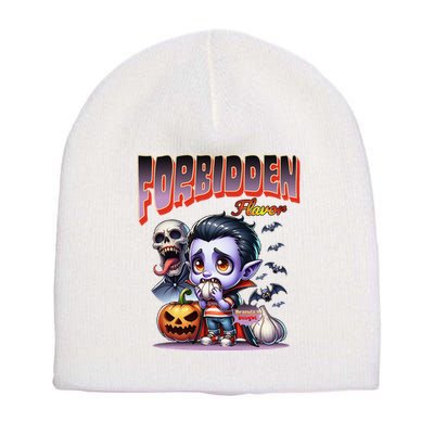 Forbidden Flavor Cute Dracula Halloween Garlic Theme Short Acrylic Beanie