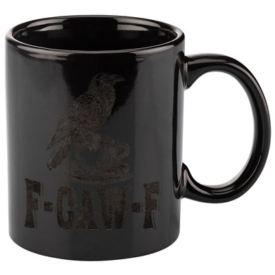 Funny F-CAW-F Crow Coffee Humor Graphic Gift 11oz C Handle Ceramic Mug