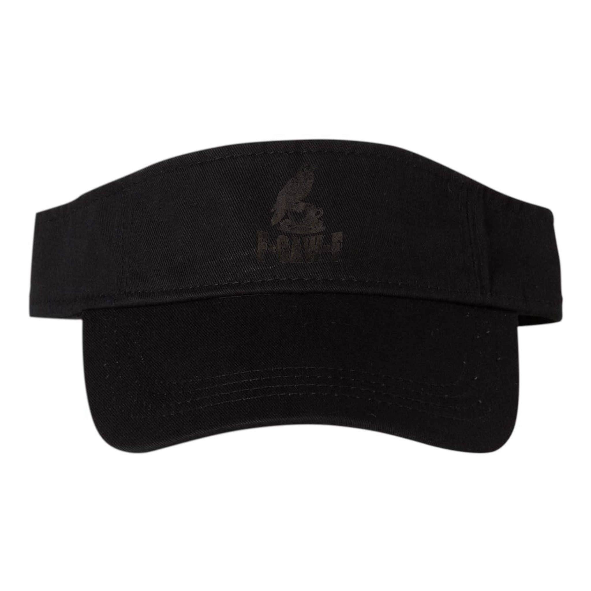 Funny F-CAW-F Crow Coffee Humor Graphic Gift Visor