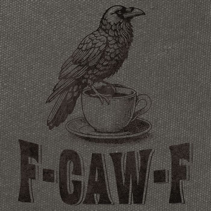 Funny F-CAW-F Crow Coffee Humor Graphic Gift Cotton Canvas Backpack