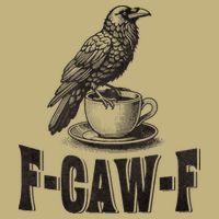 Funny F-CAW-F Crow Coffee Humor Graphic Gift Button