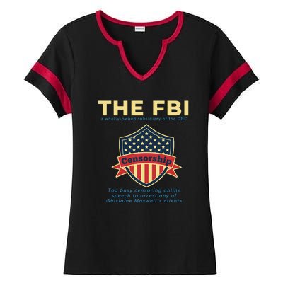 Funny FBI Censorship Conservative Gift Ladies Halftime Notch Neck Tee