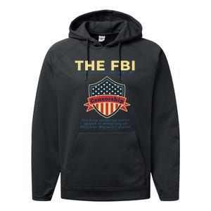 Funny FBI Censorship Conservative Gift Performance Fleece Hoodie