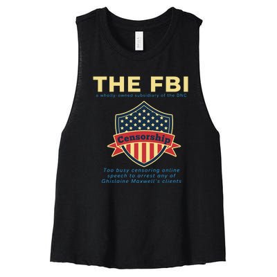 Funny FBI Censorship Conservative Gift Women's Racerback Cropped Tank