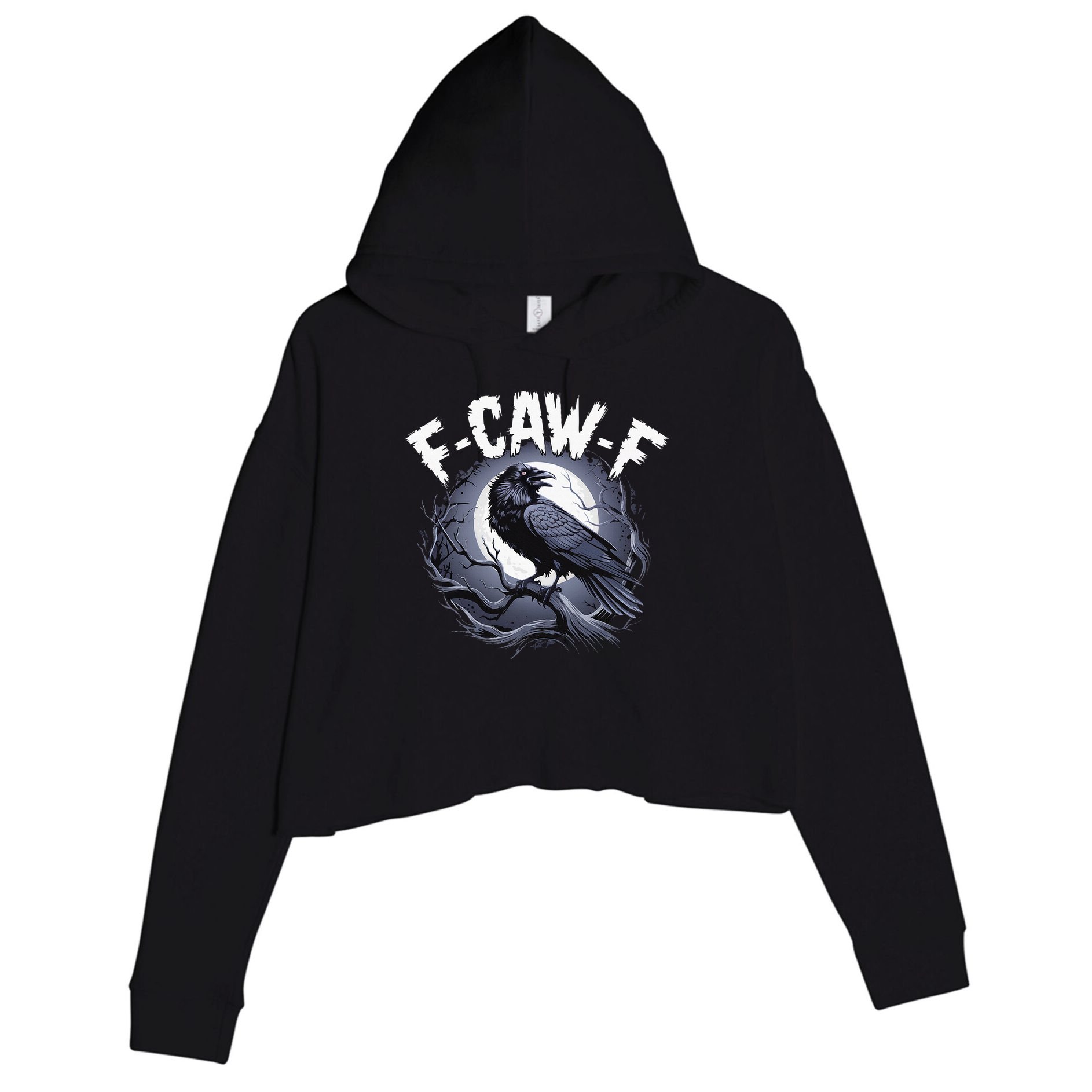 F-Caw-F  Crop Fleece Hoodie