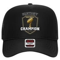 Fantasy Football Champion 2024 Shield Trophy Emblem High Crown Mesh Back Trucker Hat