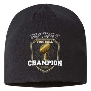 Fantasy Football Champion 2024 Shield Trophy Emblem Sustainable Beanie