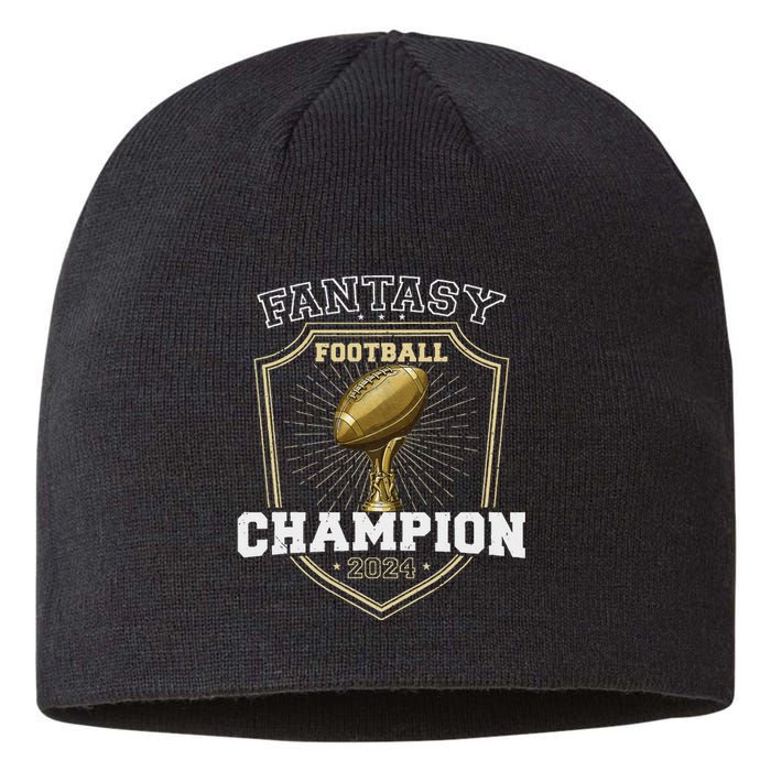 Fantasy Football Champion 2024 Shield Trophy Emblem Sustainable Beanie