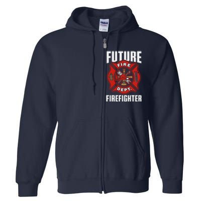 Future Firefighter Cute Firefighter for Boy Full Zip Hoodie