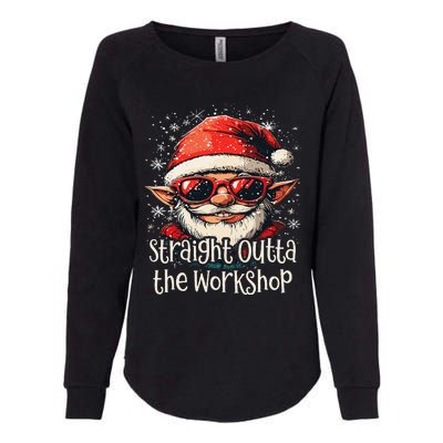 Fun Festive Christmas Straight Outta The Workshop Elf Womens California Wash Sweatshirt