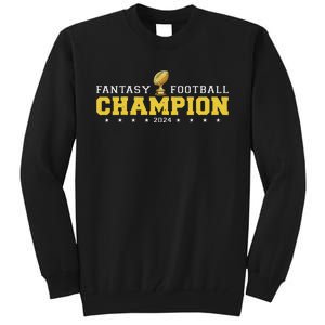 Fantasy Football Champion 2024 Shield Trophy Emblem Tall Sweatshirt