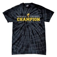 Fantasy Football Champion 2024 Shield Trophy Emblem Tie-Dye T-Shirt