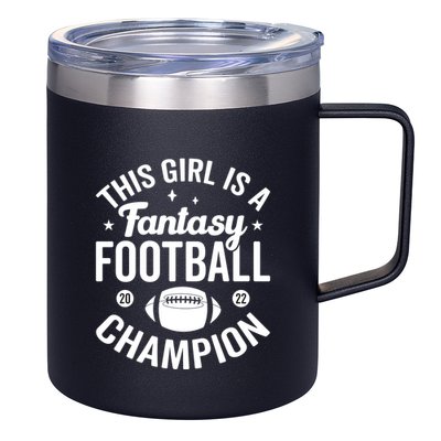 Fantasy Football Champion Statement Art 12oz Stainless Steel Coffee Mug