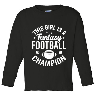 Fantasy Football Champion Statement Art Toddler Long Sleeve Shirt