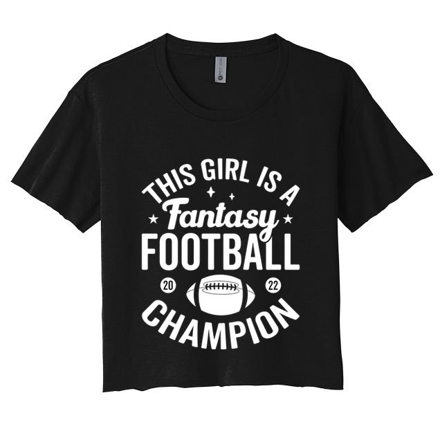 Fantasy Football Champion Statement Art Women's Crop Top Tee