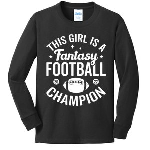 Fantasy Football Champion Statement Art Kids Long Sleeve Shirt