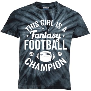 Fantasy Football Champion Statement Art Kids Tie-Dye T-Shirt