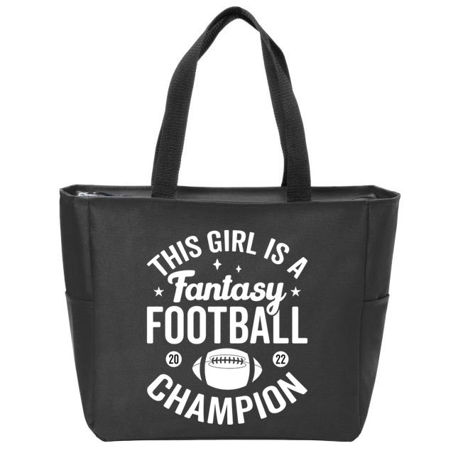 Fantasy Football Champion Statement Art Zip Tote Bag