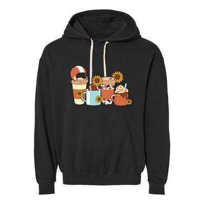 Football Fall Coffee Lover Garment-Dyed Fleece Hoodie