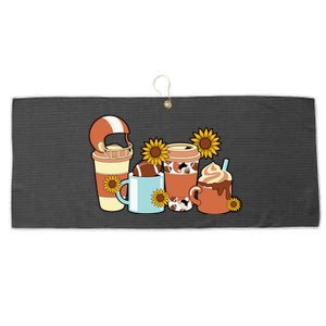 Football Fall Coffee Lover Large Microfiber Waffle Golf Towel