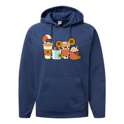 Football Fall Coffee Lover Performance Fleece Hoodie