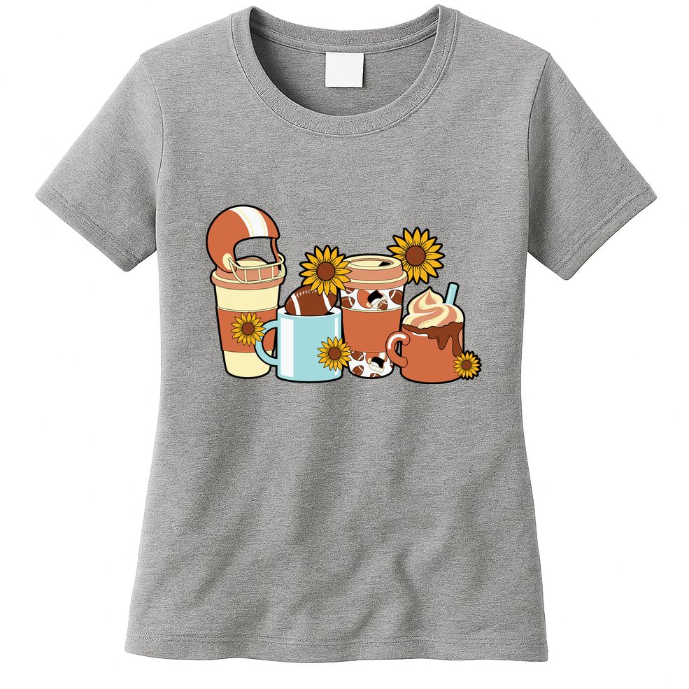 Football Fall Coffee Lover Womens T-Shirt