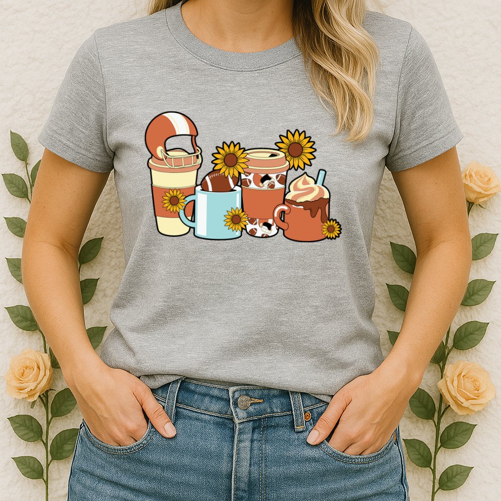 Football Fall Coffee Lover Womens T-Shirt