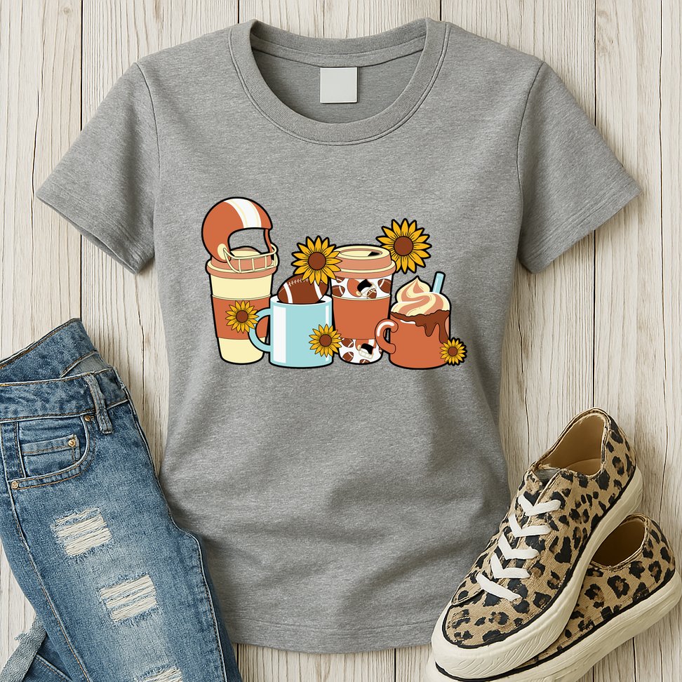 Football Fall Coffee Lover Womens T-Shirt