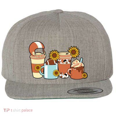Football Fall Coffee Lover Wool Snapback Cap