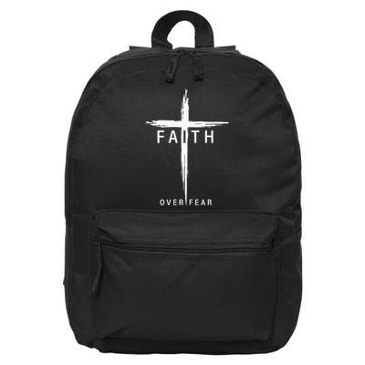 Faith Fear Christian Cross Jesus Christ Men Women Christians 16 in Basic Backpack