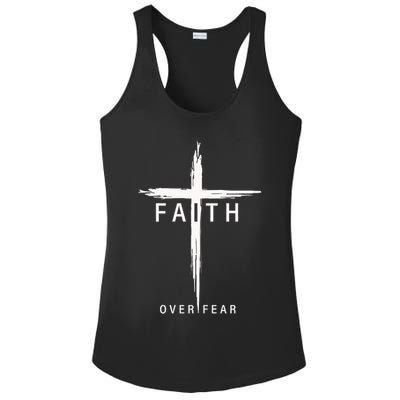 Faith Fear Christian Cross Jesus Christ Men Women Christians Ladies PosiCharge Competitor Racerback Tank