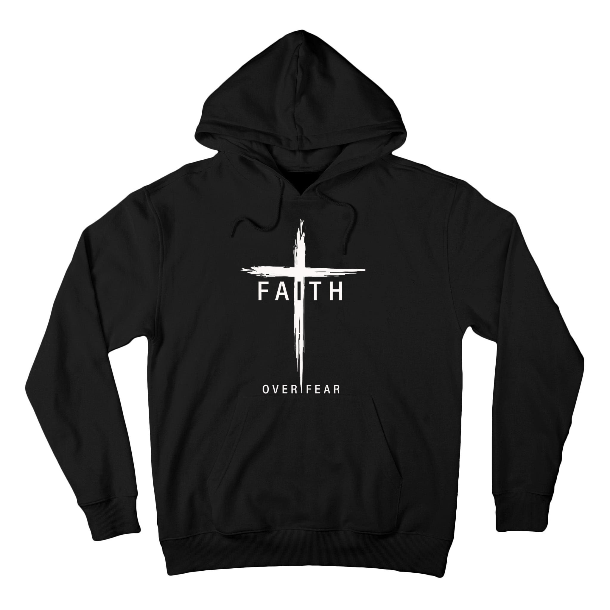 Faith Fear Christian Cross Jesus Christ Men Women Christians Tall Hoodie