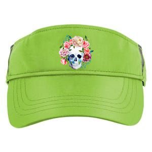 Fancy Flower Crown Skull Adult Drive Performance Visor