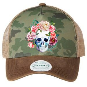 Fancy Flower Crown Skull Legacy Tie Dye Trucker Hat