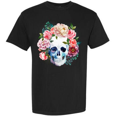 Fancy Flower Crown Skull Garment-Dyed Heavyweight T-Shirt
