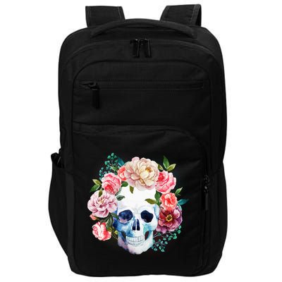 Fancy Flower Crown Skull Impact Tech Backpack