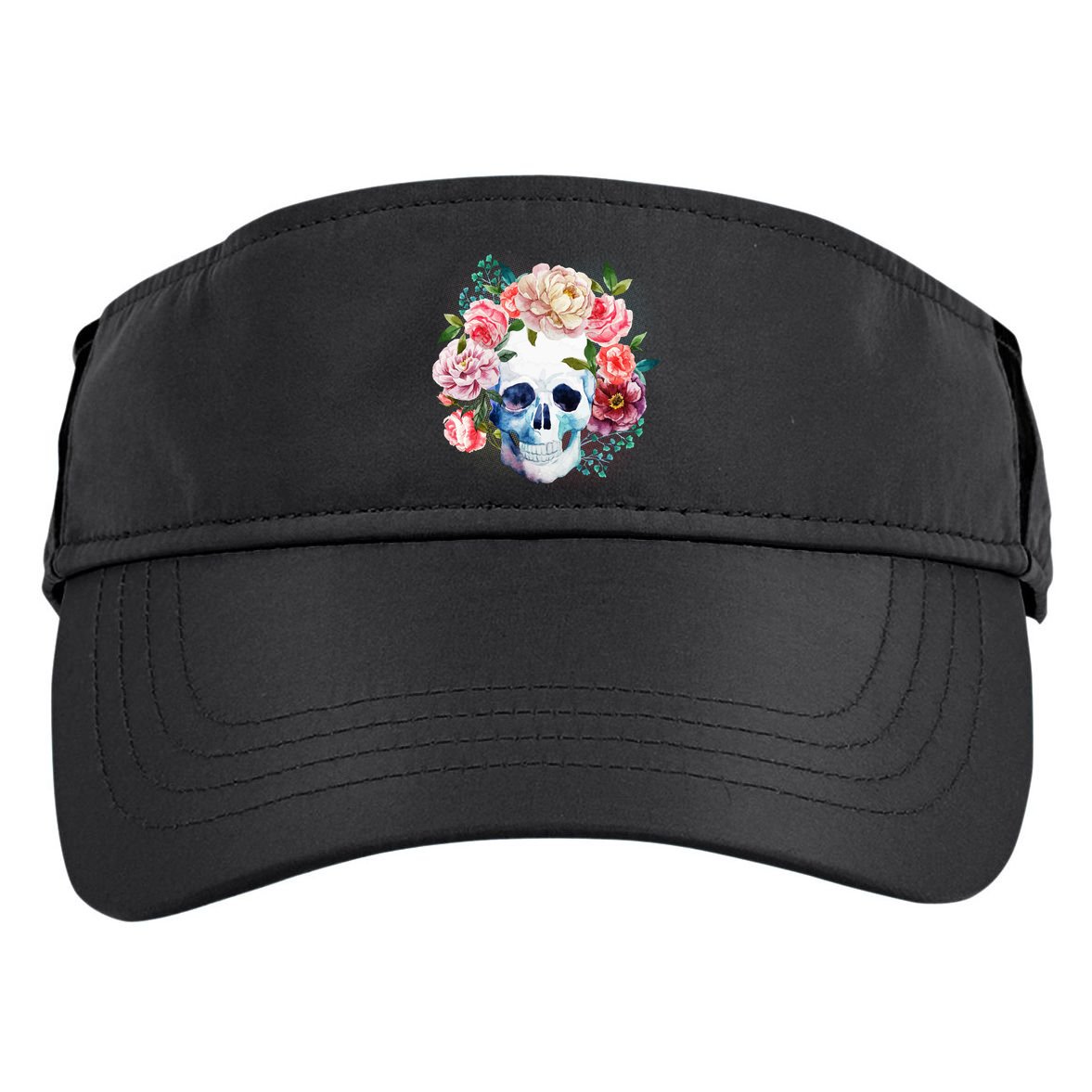 Fancy Flower Crown Skull Adult Drive Performance Visor
