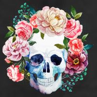 Fancy Flower Crown Skull Adult Drive Performance Visor