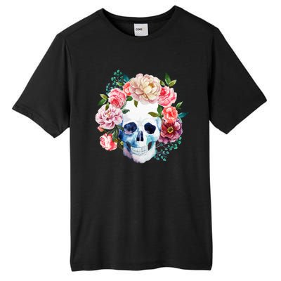 Fancy Flower Crown Skull Tall Fusion ChromaSoft Performance T-Shirt