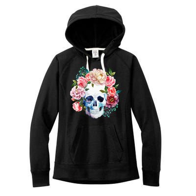 Fancy Flower Crown Skull Women's Fleece Hoodie
