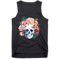 Fancy Flower Crown Skull Tank Top