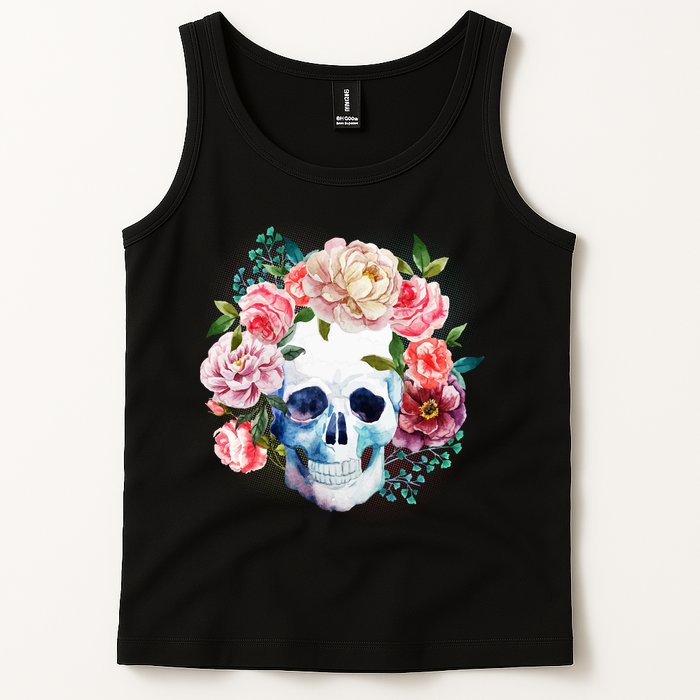 Fancy Flower Crown Skull Tank Top